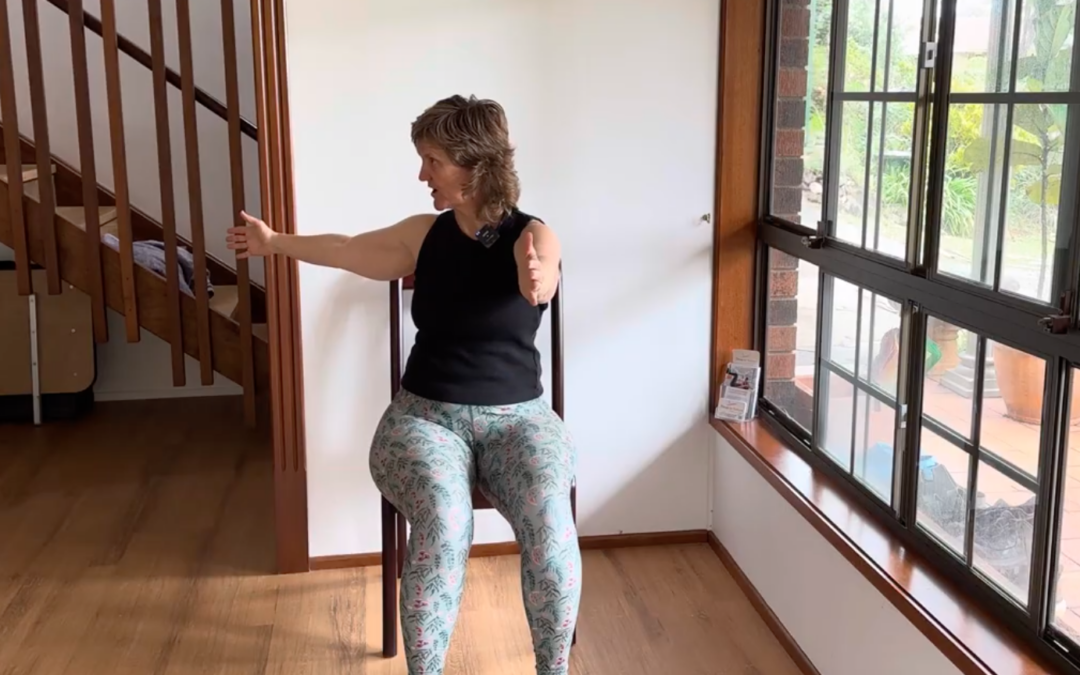 Rib mobility for core strength and deep breaths – chair – 13 mins